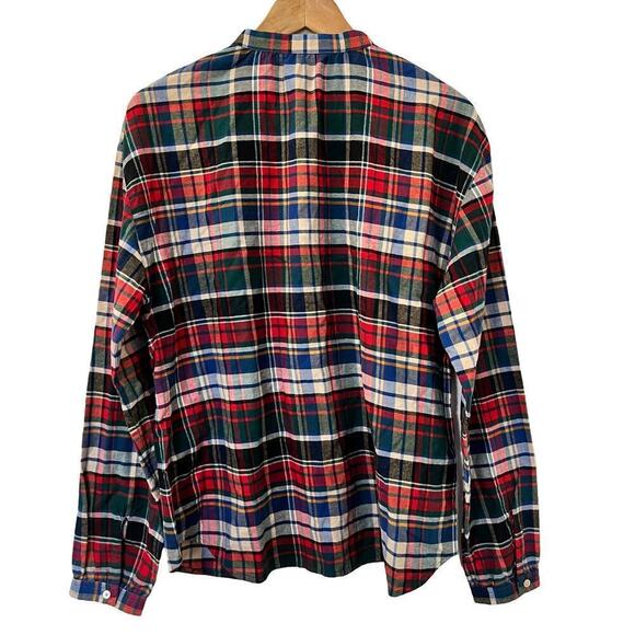 L.L. Bean Signature Lightweight Plaid Flannel Shirt Size M Red Cabincore - Picture 2 of 7